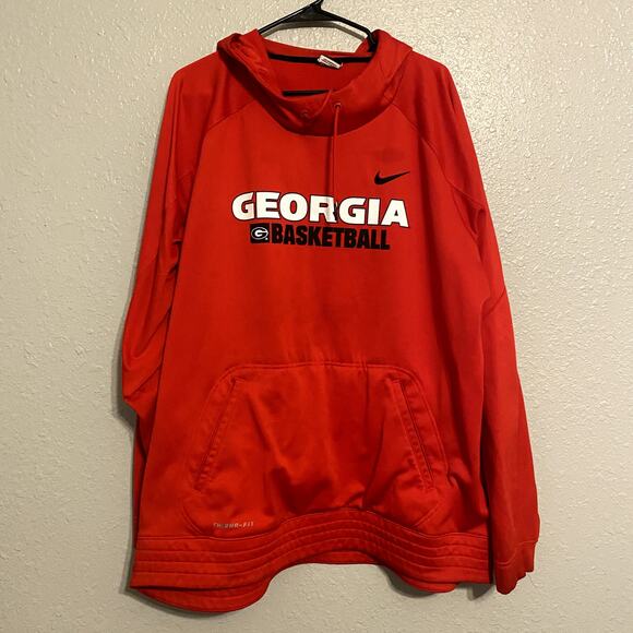 Nike Georgia Bulldogs Men’s 2XL Red Hoodie Basketball Logo Pullover Sweatshirt - Picture 1 of 12